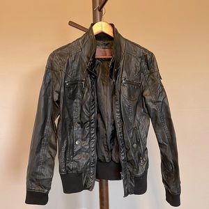Faux leather 100% polyester jacket